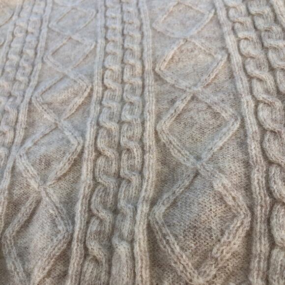 90s cable knit wool crewneck sweater 1990s vintage - Picture 2 of 5